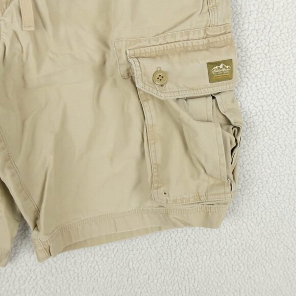 Eddie Bauer Shorts Mens 33 Beige Brown Heavyweight Outdoor Draw String Retro - Picture 3 of 9